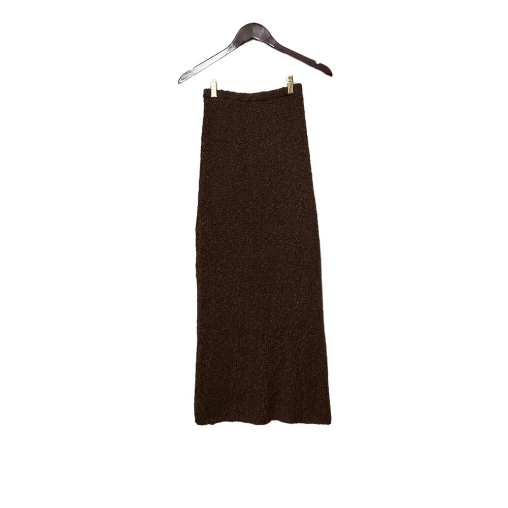 Trois The Label Kendall Brown Knit Slit Sweater Skirt — image 5 of 8